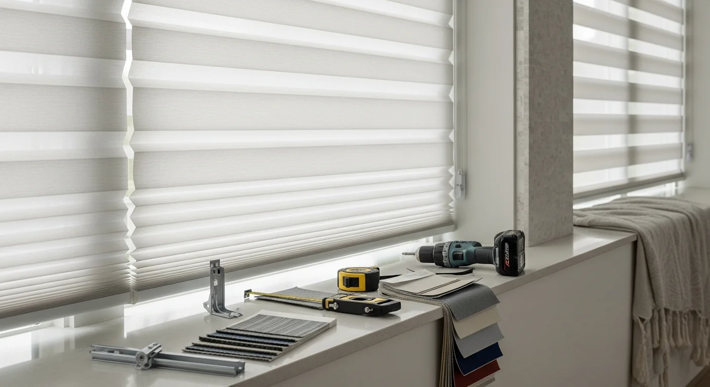 Custom window shades installed in a residential home