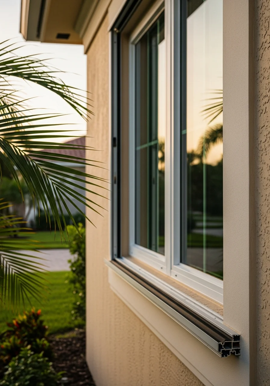 Close-up of professional work being performed on a Boca Raton property exterior.