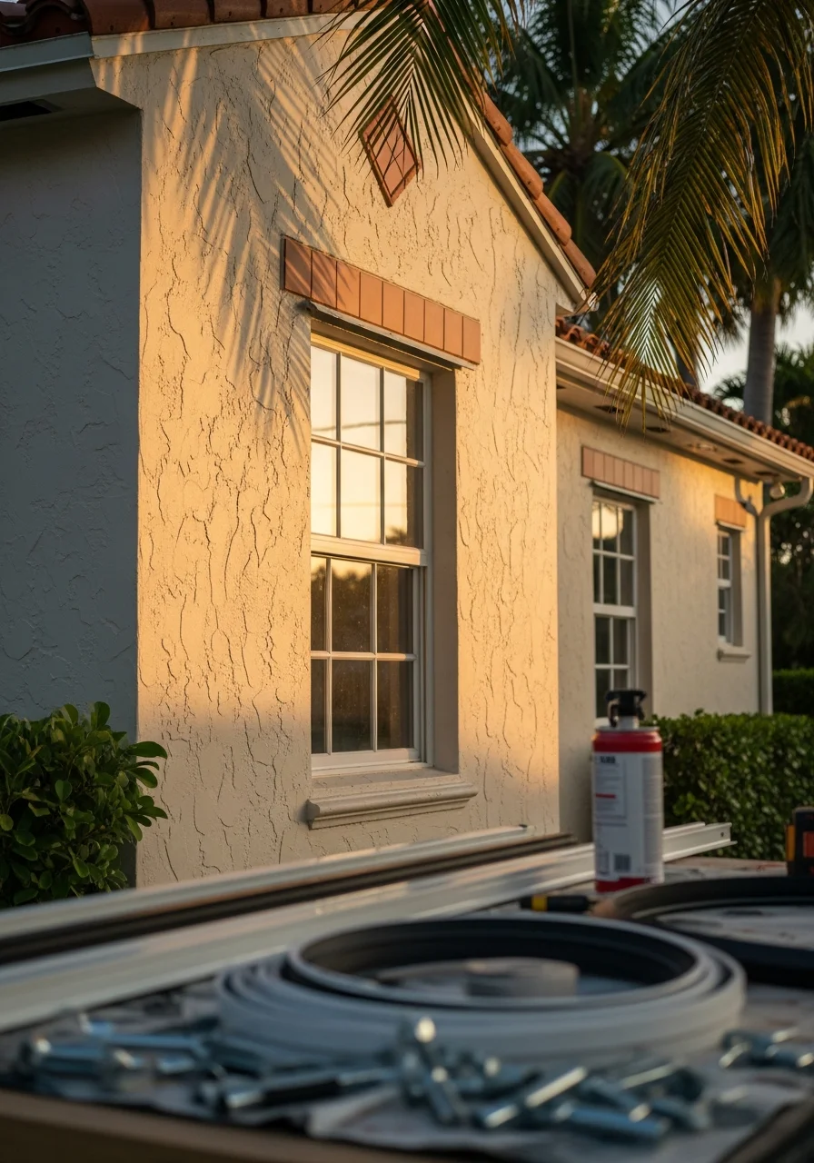 Skilled technician performing detailed work on a West Palm Beach property.